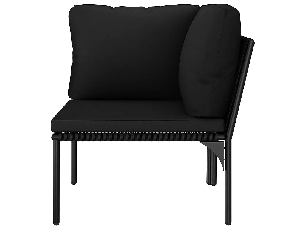 6-tlg. Garten-Lounge-Set mit Auflagen Schwarz PVC