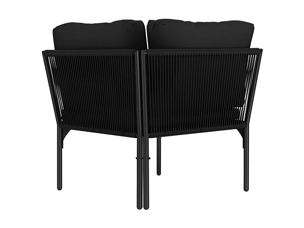 6-tlg. Garten-Lounge-Set mit Auflagen Schwarz PVC