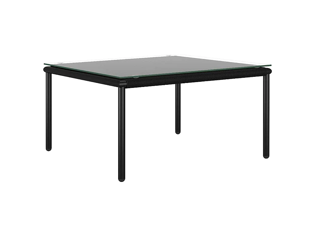Set Divani da Giardino 6 pz con Cuscini Neri in PVC