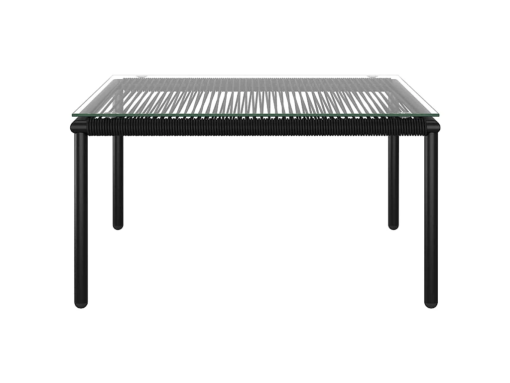 Set Divani da Giardino 6 pz con Cuscini Neri in PVC