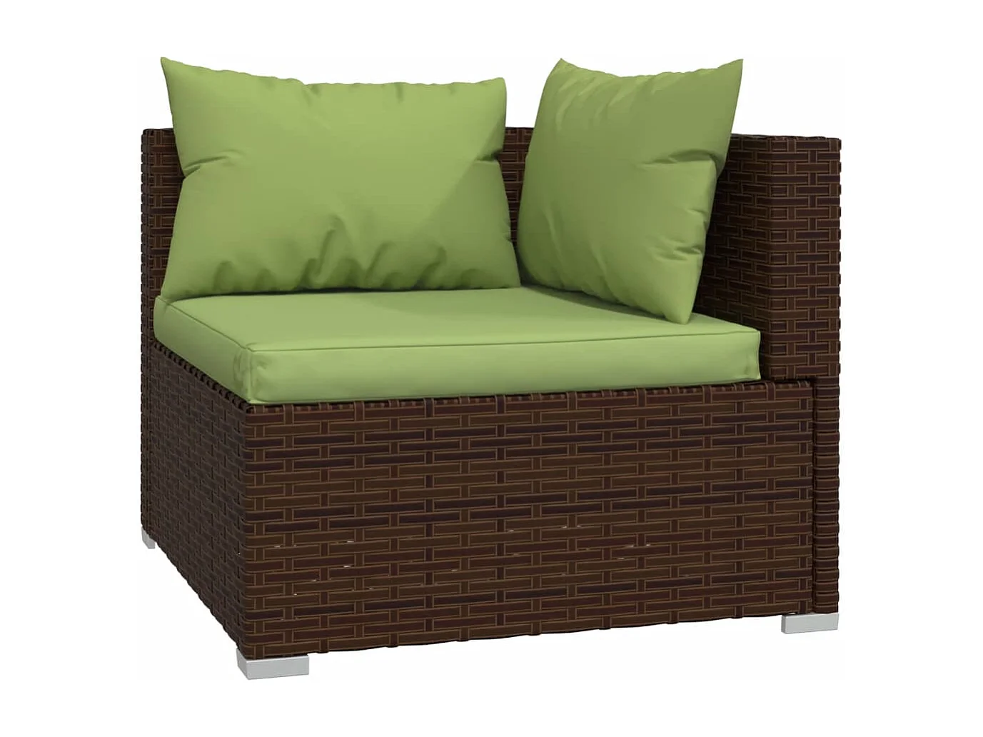 Set muebles de jardín 9 piezas y cojines ratán sintético marrón