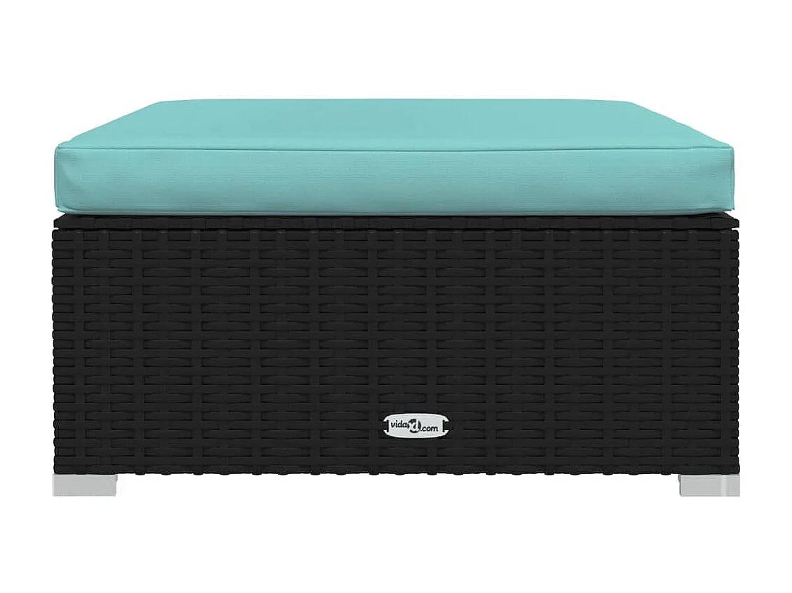 6-tlg. Garten-Lounge-Set mit Kissen Poly Rattan Schwarz