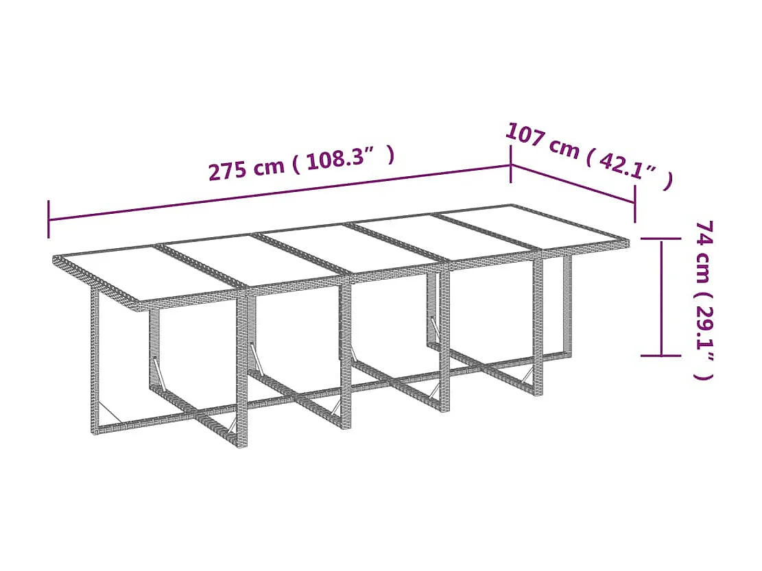 Ensemble à manger de jardin coussins 15 pcs Résine tressée Gris