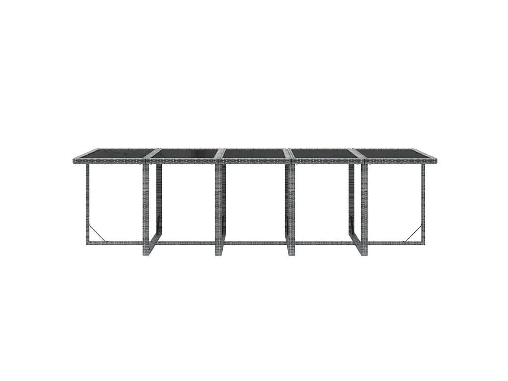 Ensemble à manger de jardin coussins 15 pcs Résine tressée Gris