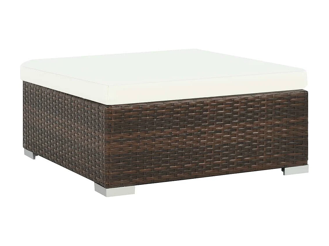 8-delige Loungeset met kussens poly rattan bruin