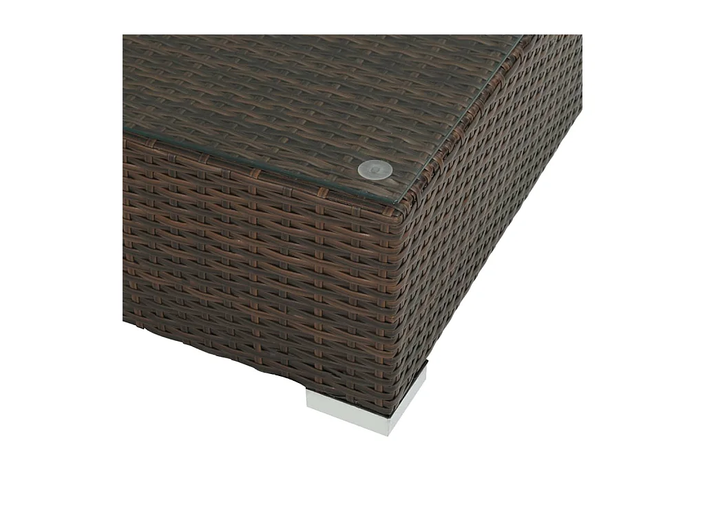 8-delige Loungeset met kussens poly rattan bruin