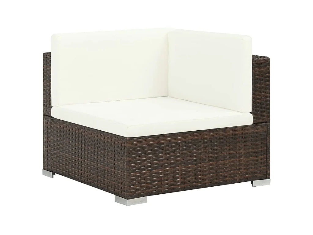 Set Divani da Giardino 8 pz con Cuscini in Polyrattan Marrone
