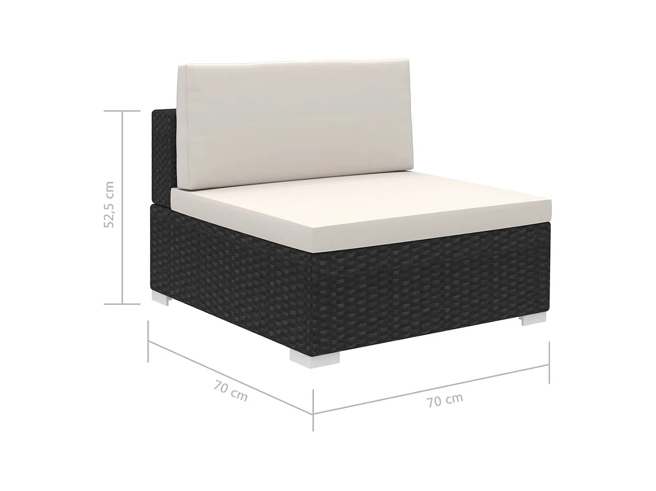 Salon de jardin 8 pcs avec coussins résine tressée noir