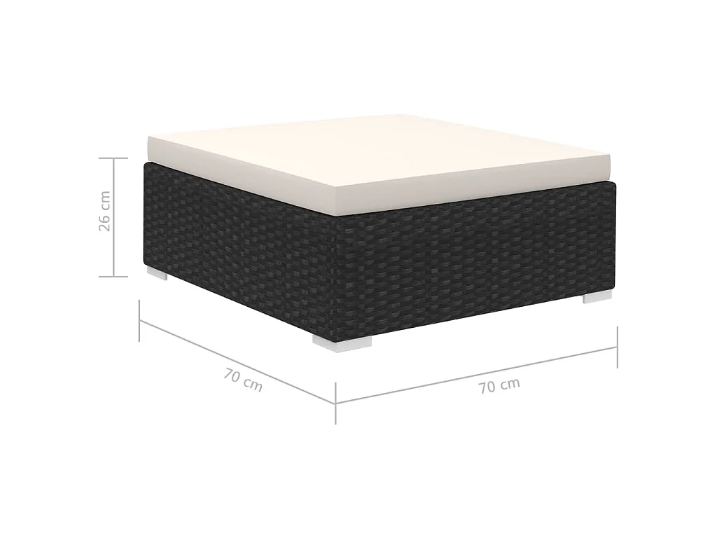 Set Divani da Giardino 8 pz con Cuscini in Polyrattan Nero