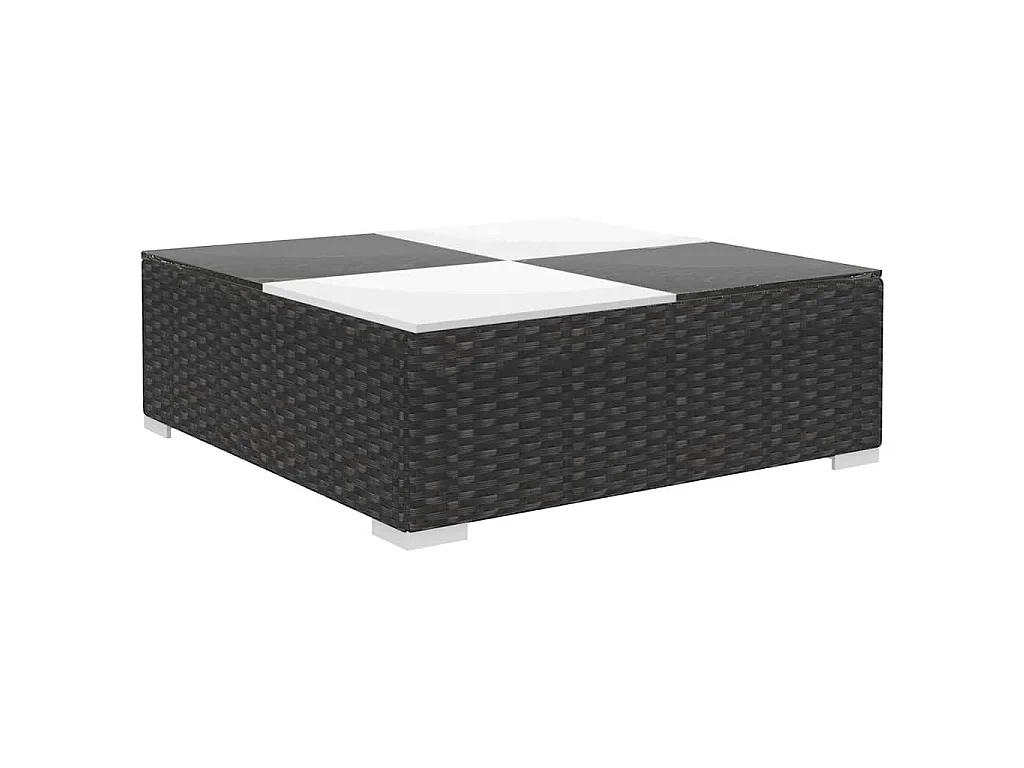 Set de muebles de jardín 8 pzas y cojines ratán sintético negro