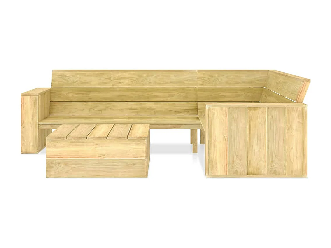 Salon de jardin 2 pcs Bois de pin imprégné