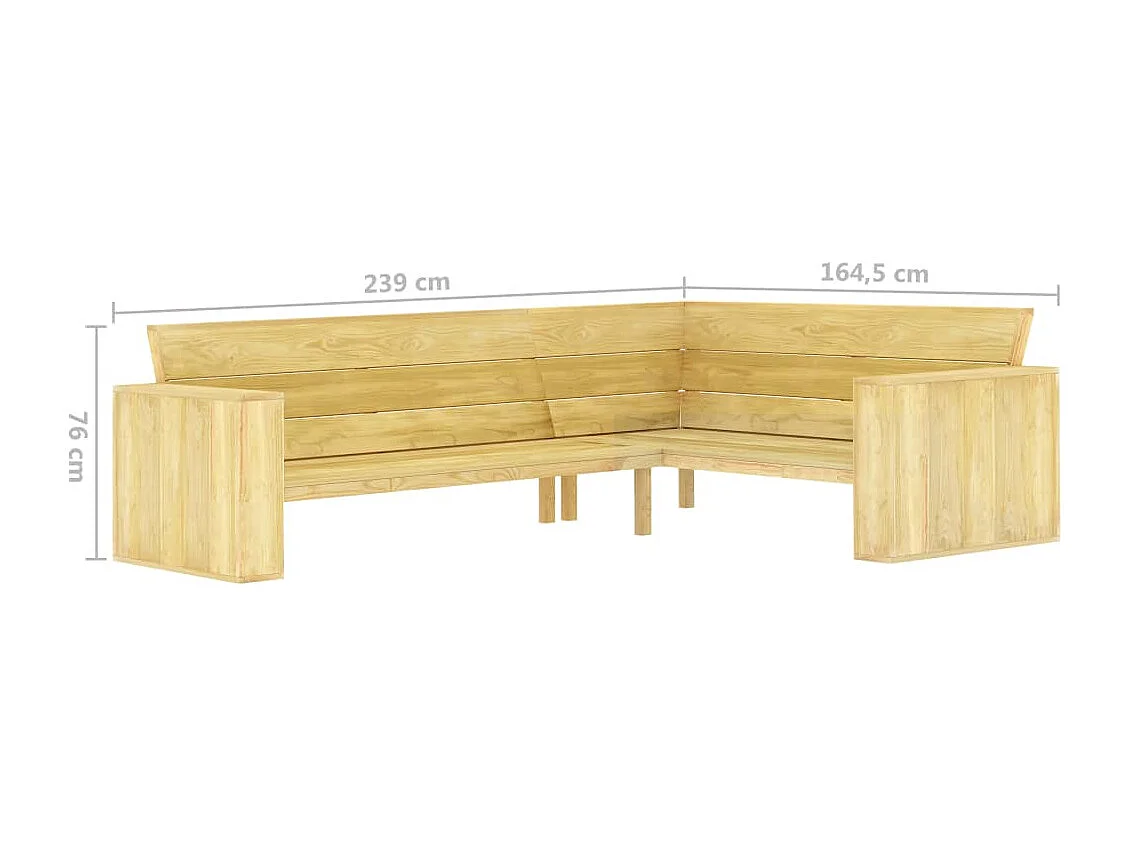 Salon de jardin 2 pcs Bois de pin imprégné