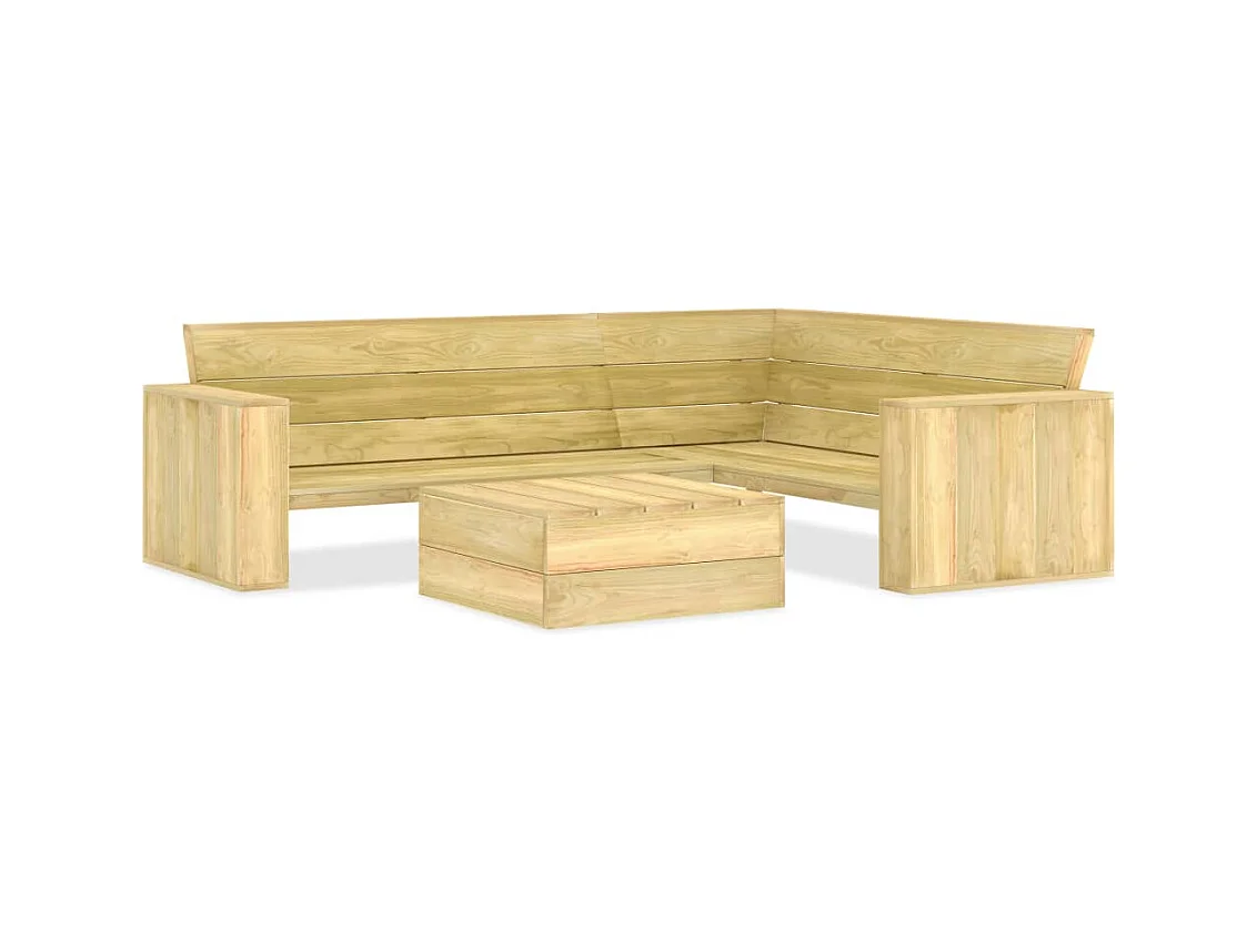 Salon de jardin 2 pcs Bois de pin imprégné