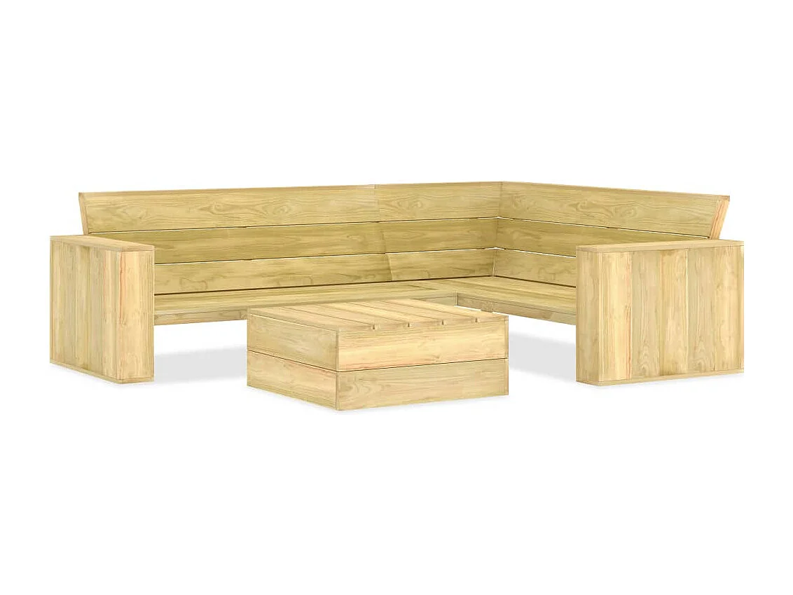 Salon de jardin 2 pcs Bois de pin imprégné