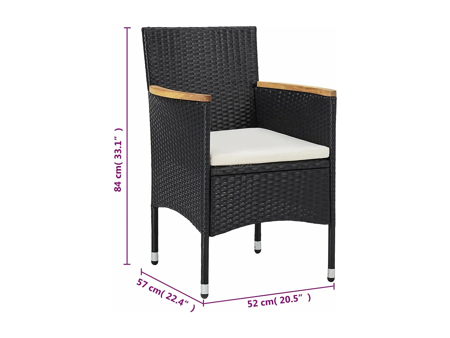 Ensemble à dîner de jardin 11 pcs Résine tressée Noir