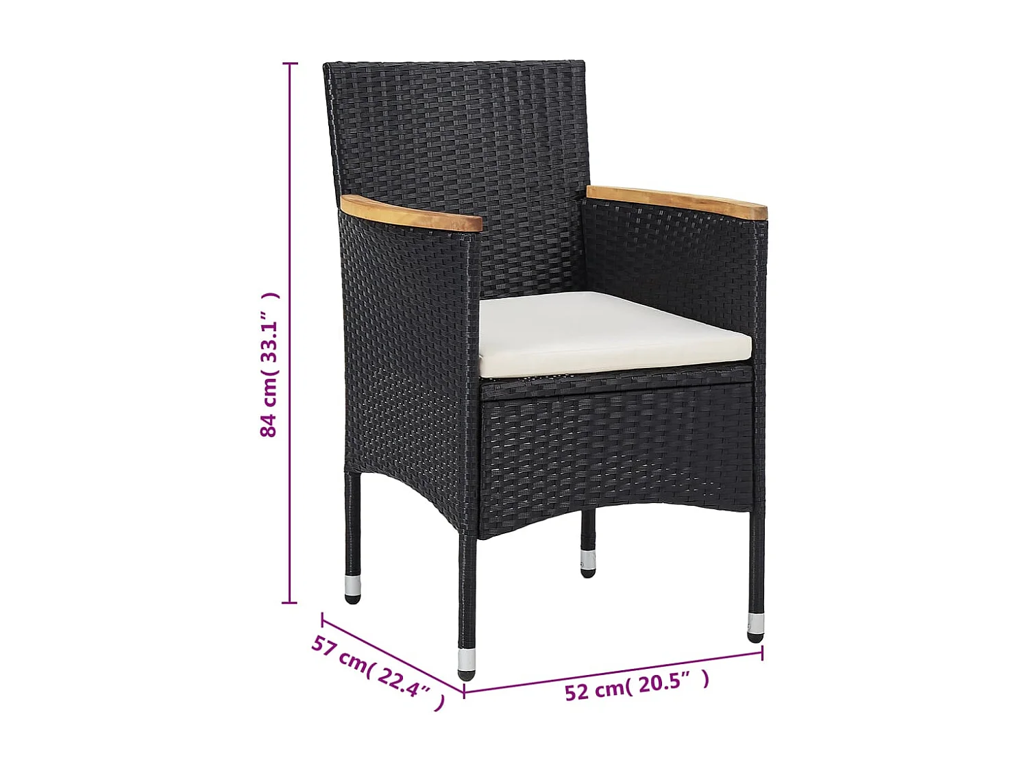 Ensemble à dîner de jardin 11 pcs Résine tressée Noir