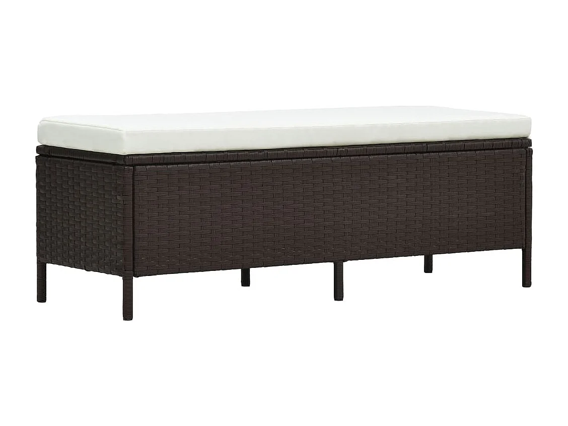 Salon de jardin 3 pcs avec coussins Résine tressée Marron