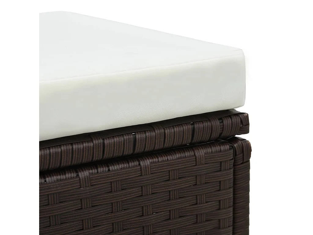 Salon de jardin 3 pcs avec coussins Résine tressée Marron