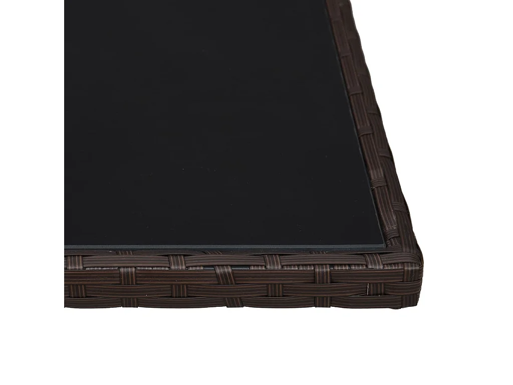 Salon de jardin 3 pcs avec coussins Résine tressée Marron