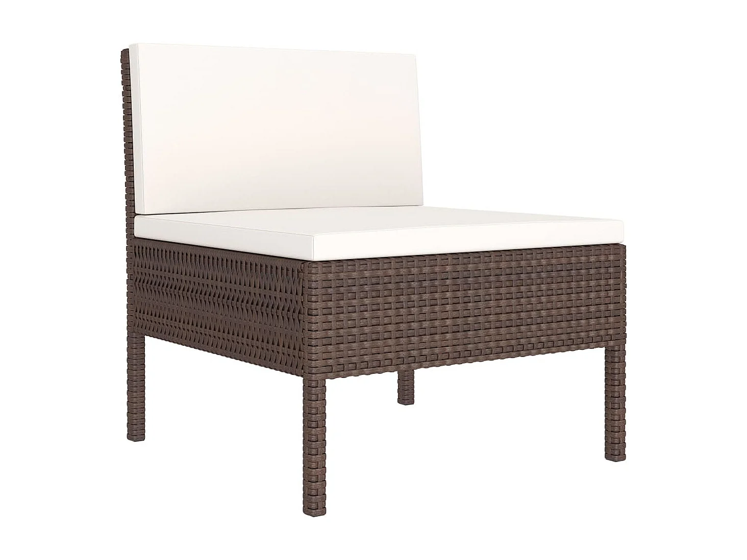 3-delige Loungeset met kussens poly rattan bruin