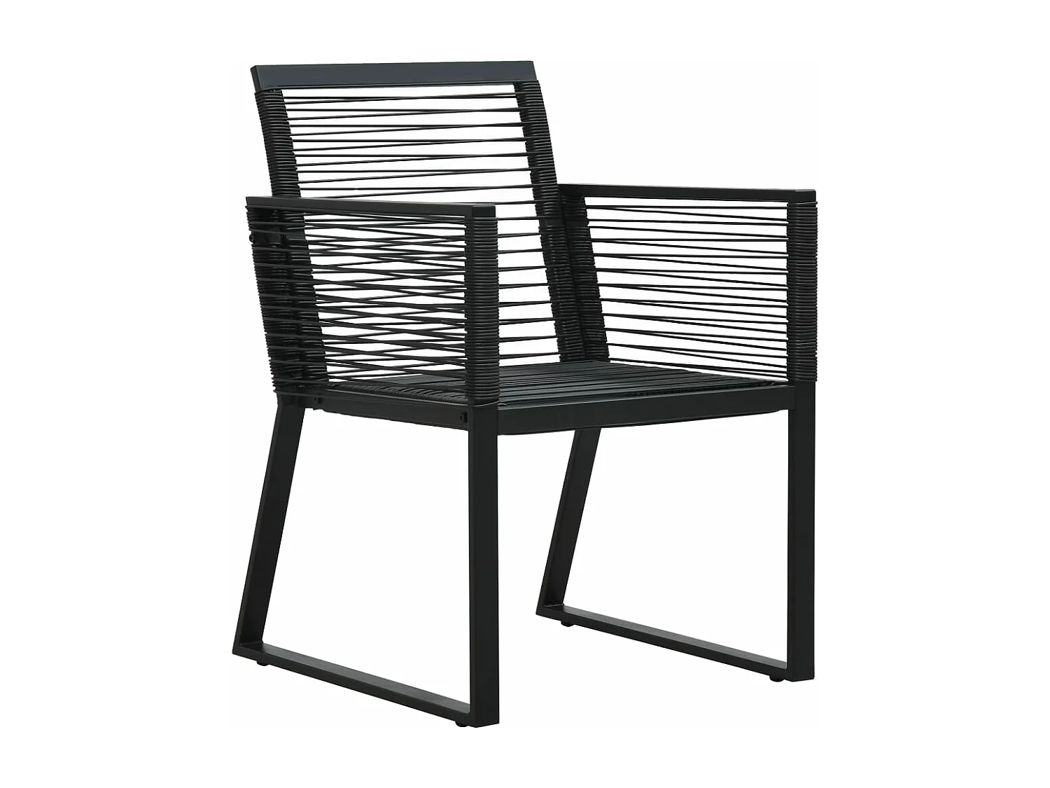 Ensemble à manger d'extérieur 9 pcs Rotin PVC Noir