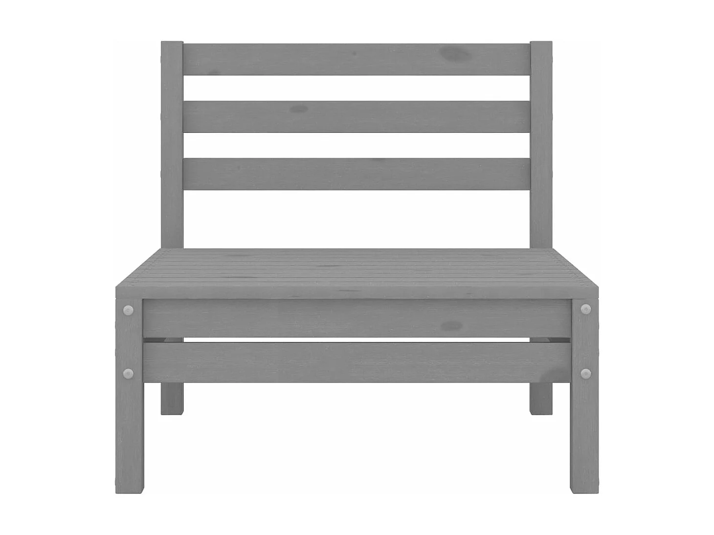 Set Divani da Giardino 3 pz Grigio in Legno Massello di Pino