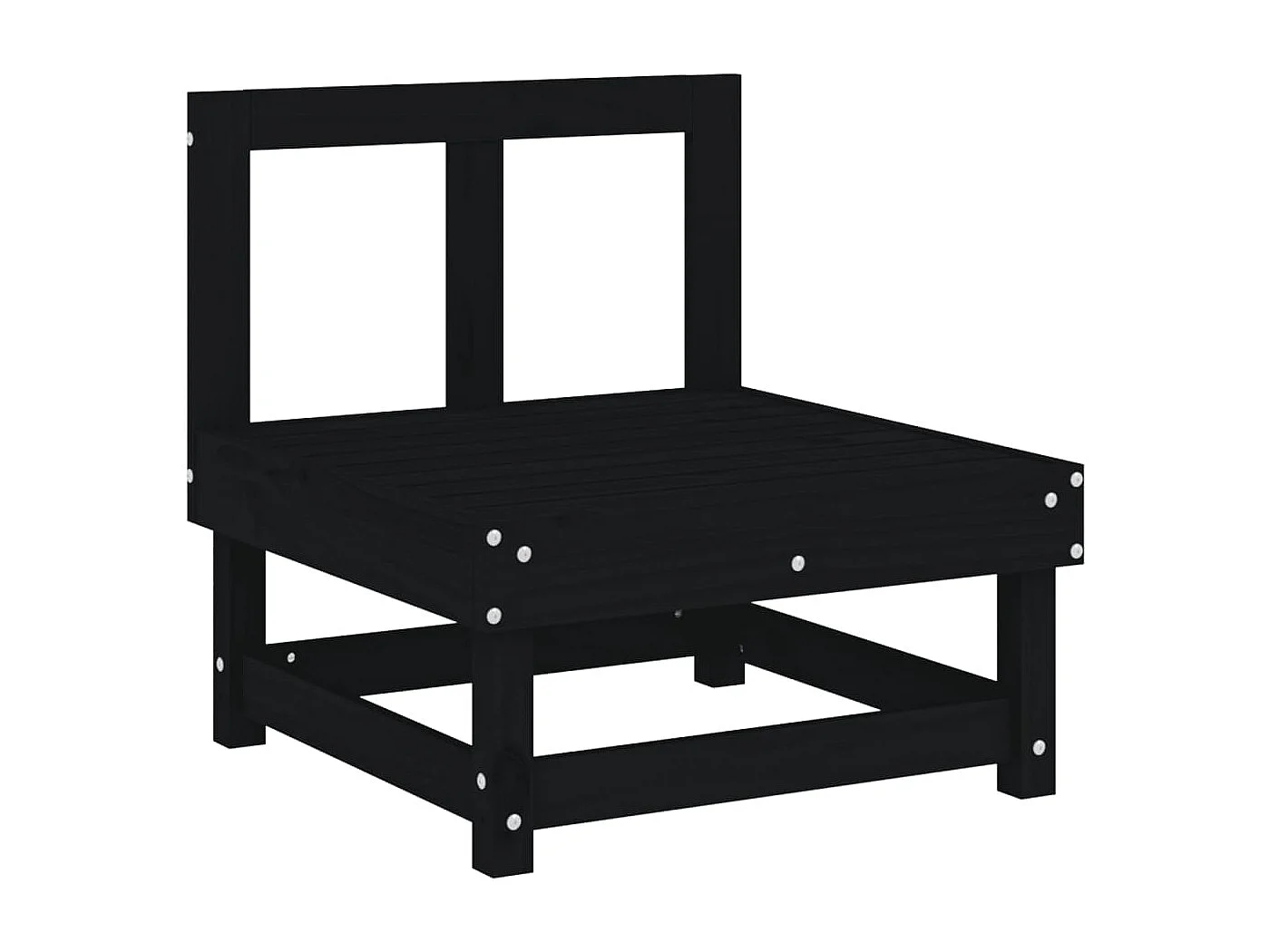 3 pcs conjunto lounge de jardim madeira de pinho maciça preto