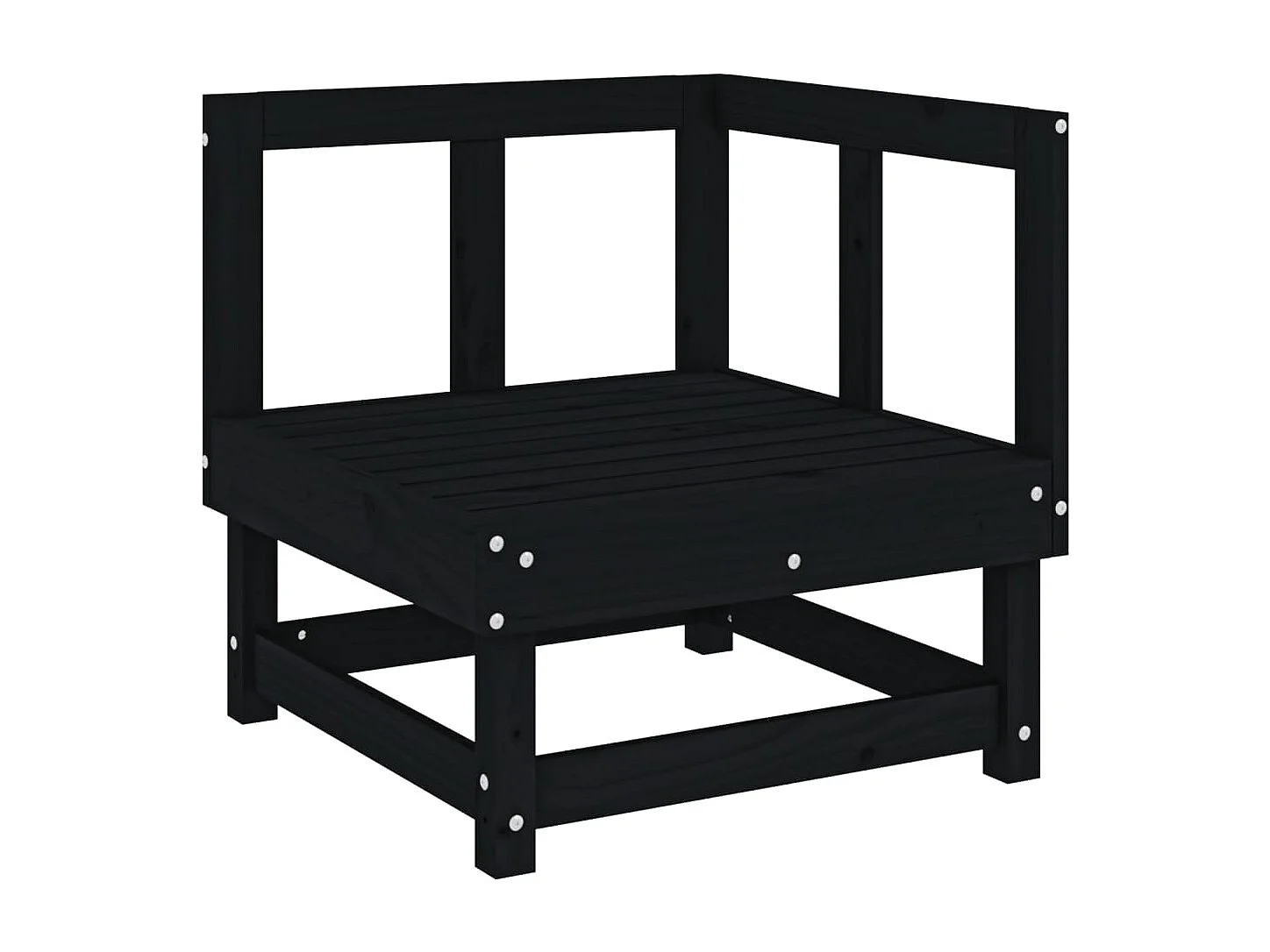 3 pcs conjunto lounge de jardim madeira de pinho maciça preto