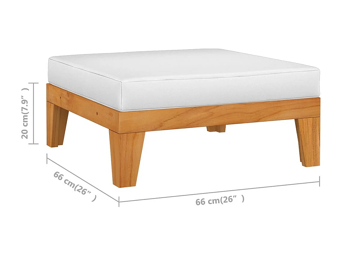 7-delige Loungeset met kussens massief acaciahout