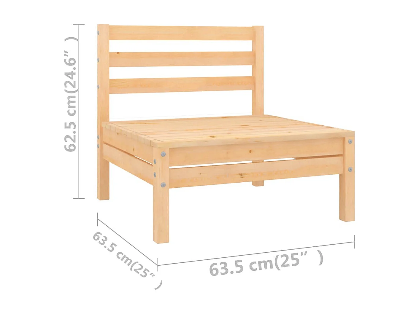 10-delige Loungeset massief grenenhout