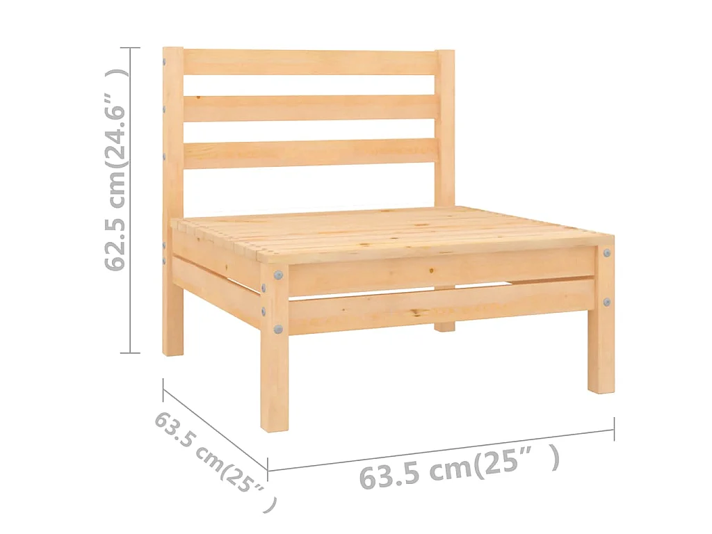 10-delige Loungeset massief grenenhout