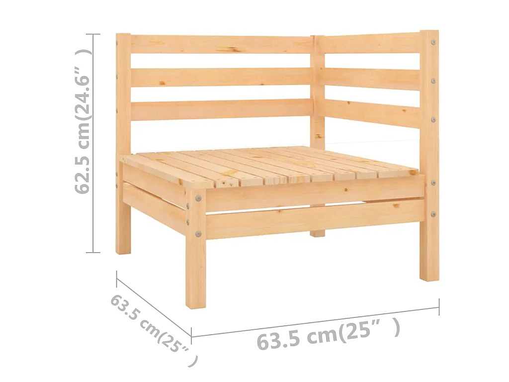 10-delige Loungeset massief grenenhout