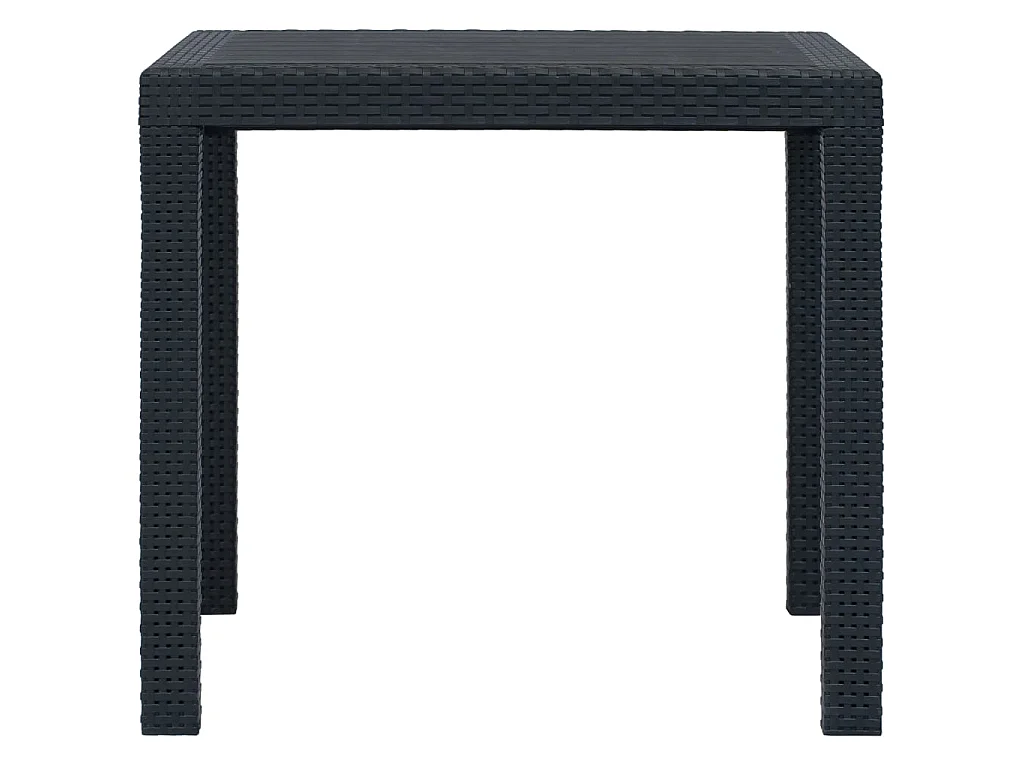 Set Pranzo da Giardino 5 pz in Plastica Antracite Stile Rattan