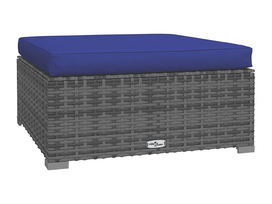 Set Divani da Giardino 4 pz con Cuscini in Polyrattan Grigio