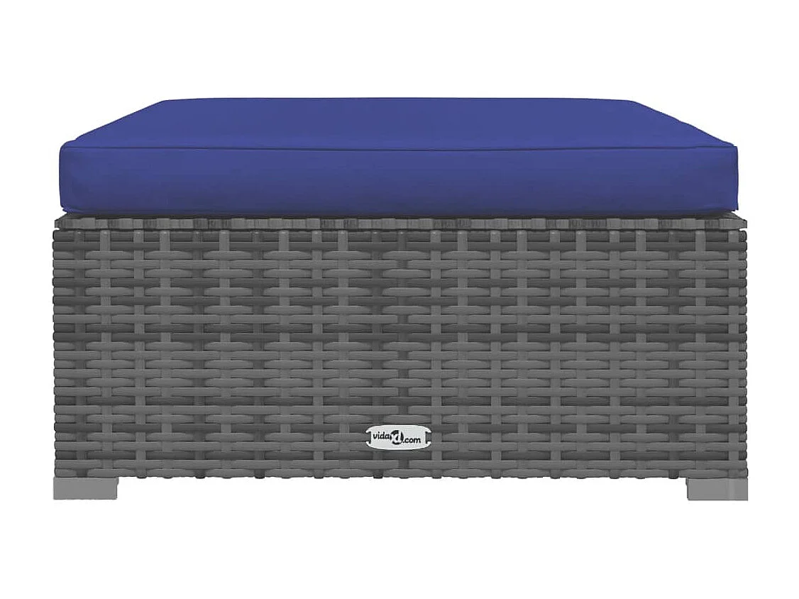 Set Divani da Giardino 4 pz con Cuscini in Polyrattan Grigio