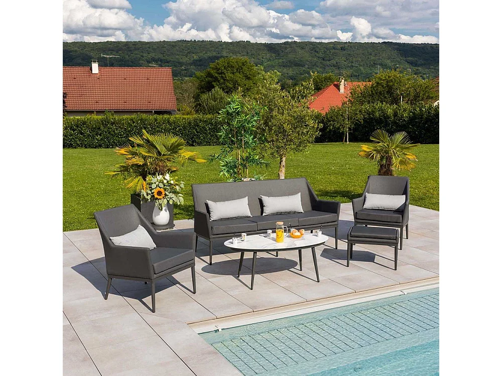 Salon de jardin en aluminium 6 personnes Cabrera