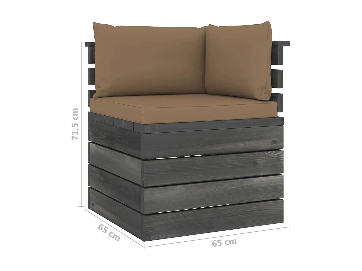 Salon palette de jardin 5 pcs avec coussins Bois de pin massif