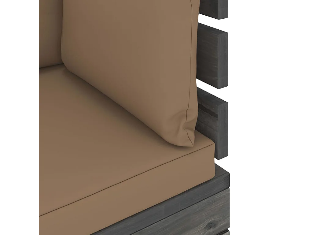 Salon palette de jardin 5 pcs avec coussins Bois de pin massif