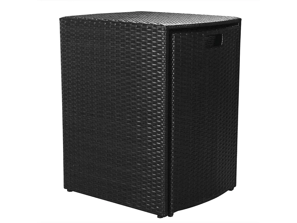 Ensemble de bistro 3 pcs avec coussins résine tressée noir