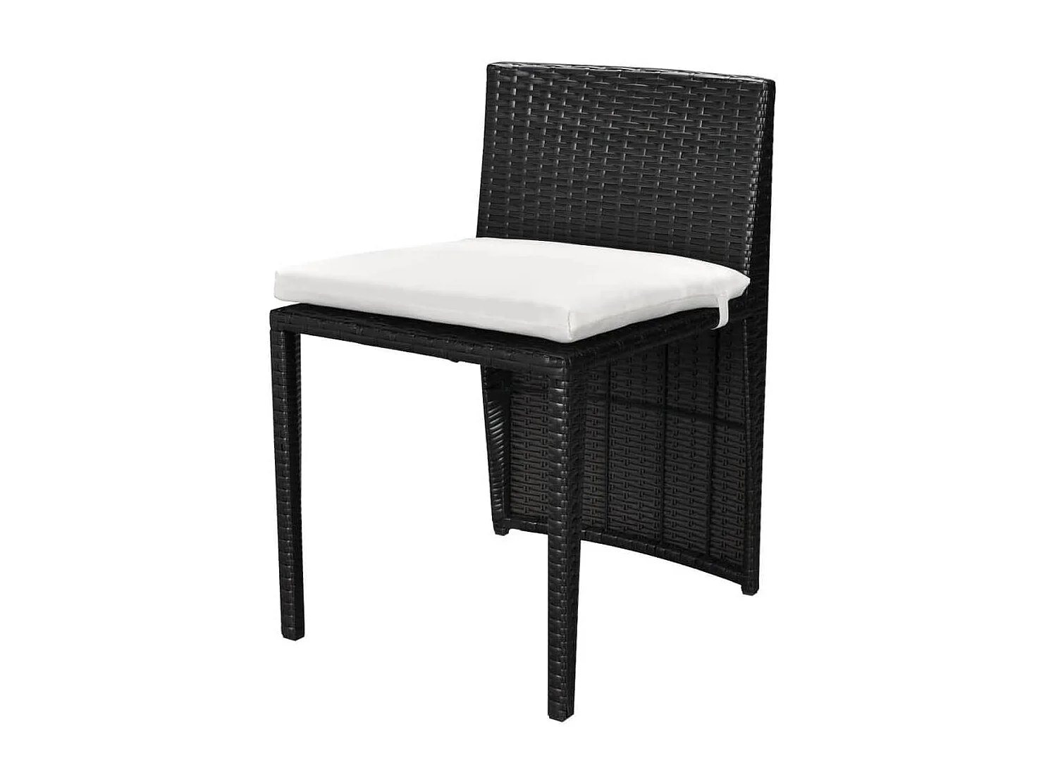 Ensemble de bistro 3 pcs avec coussins résine tressée noir