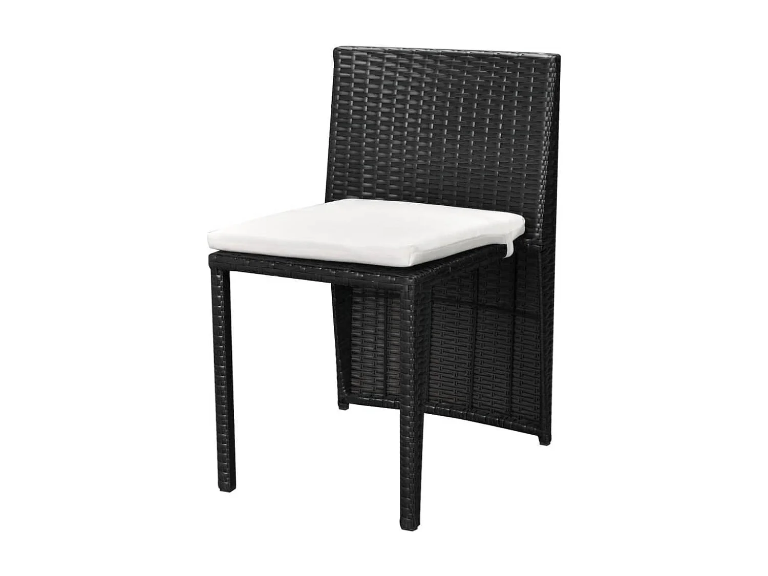 Ensemble de bistro 3 pcs avec coussins résine tressée noir