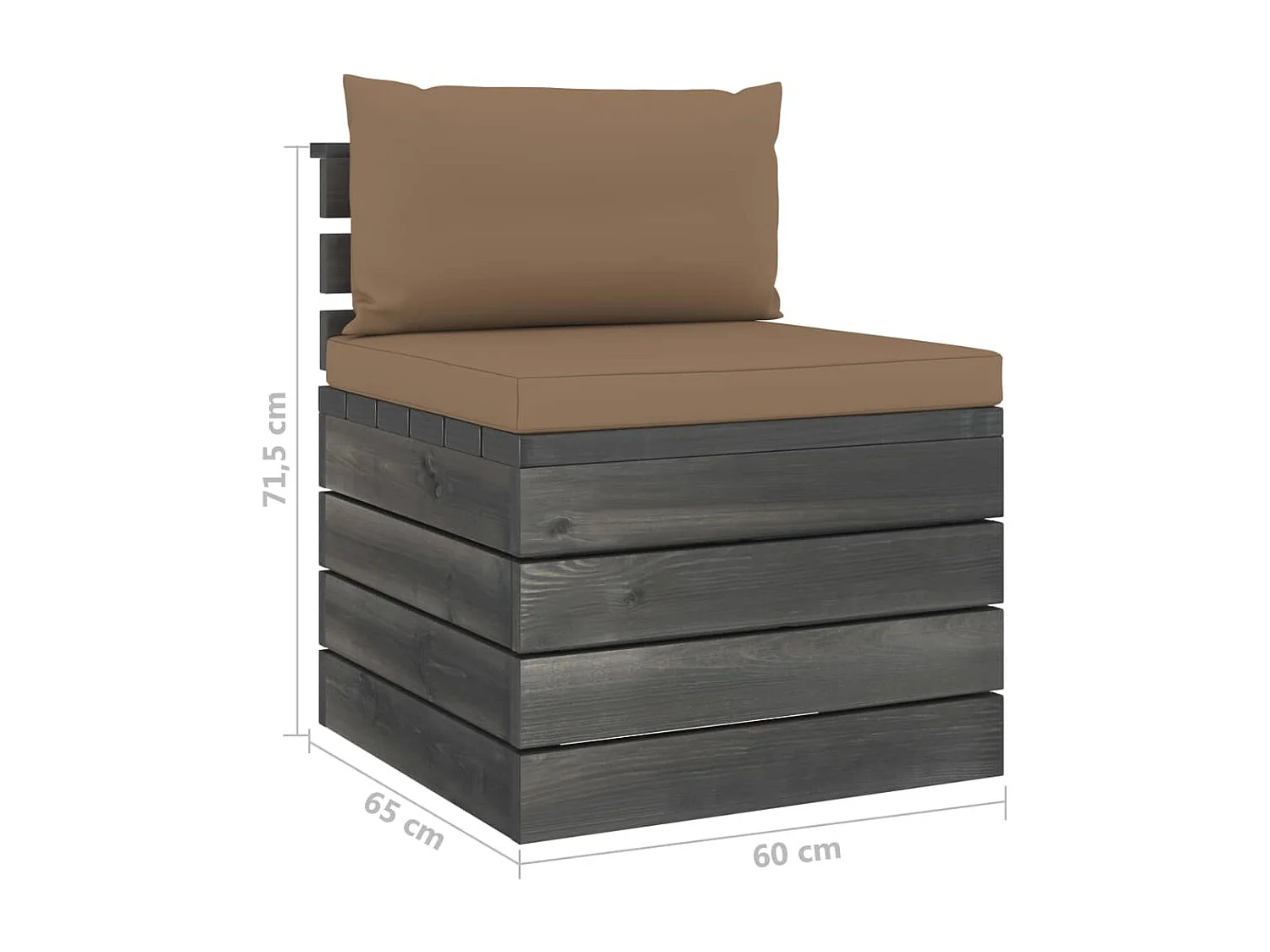 Salon palette de jardin 2 pcs avec coussins Bois de pin massif