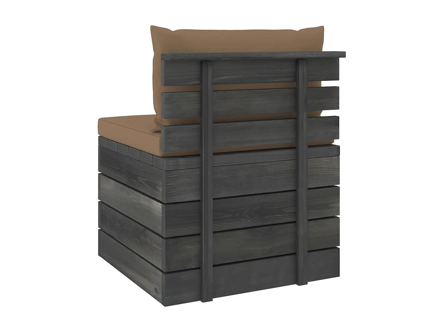 Salon palette de jardin 2 pcs avec coussins Bois de pin massif