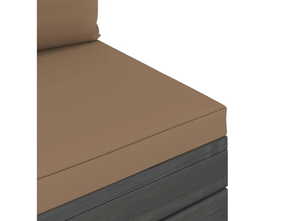 Salon palette de jardin 2 pcs avec coussins Bois de pin massif