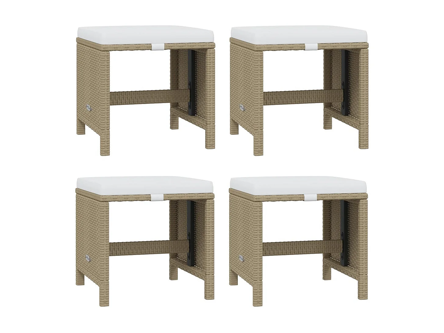 19-delige Tuinset met kussens poly rattan beige