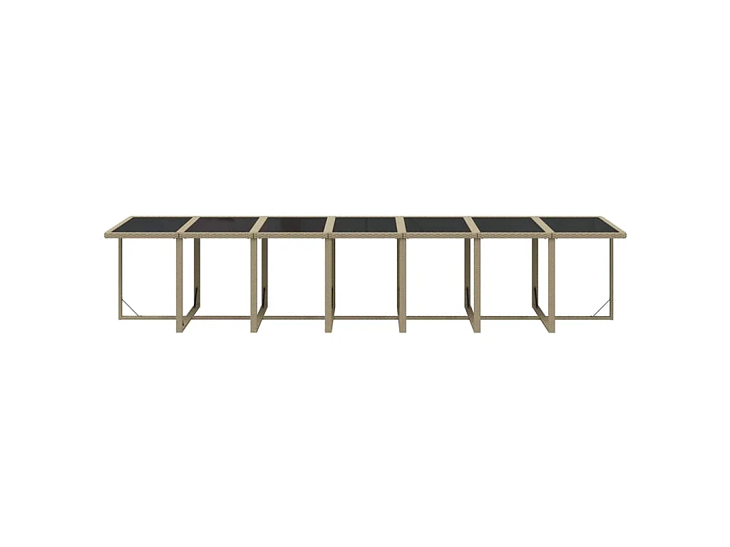 Ensemble à manger de jardin coussins 19pcs Résine tressée Beige