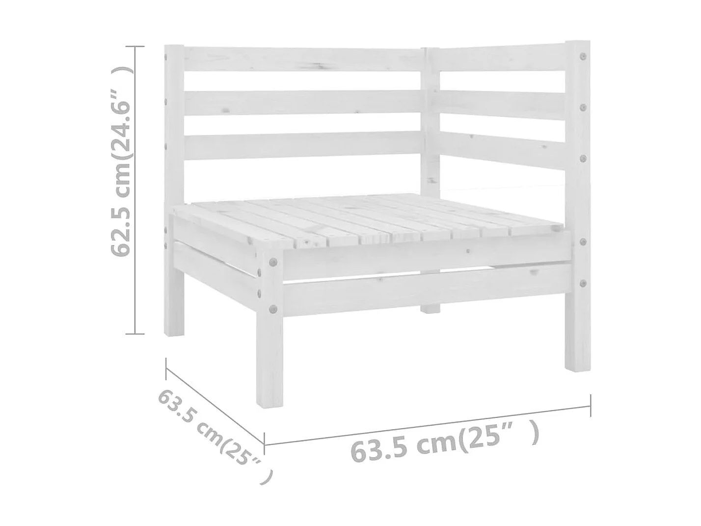 Salon de jardin 11 pcs Blanc Bois de pin massif