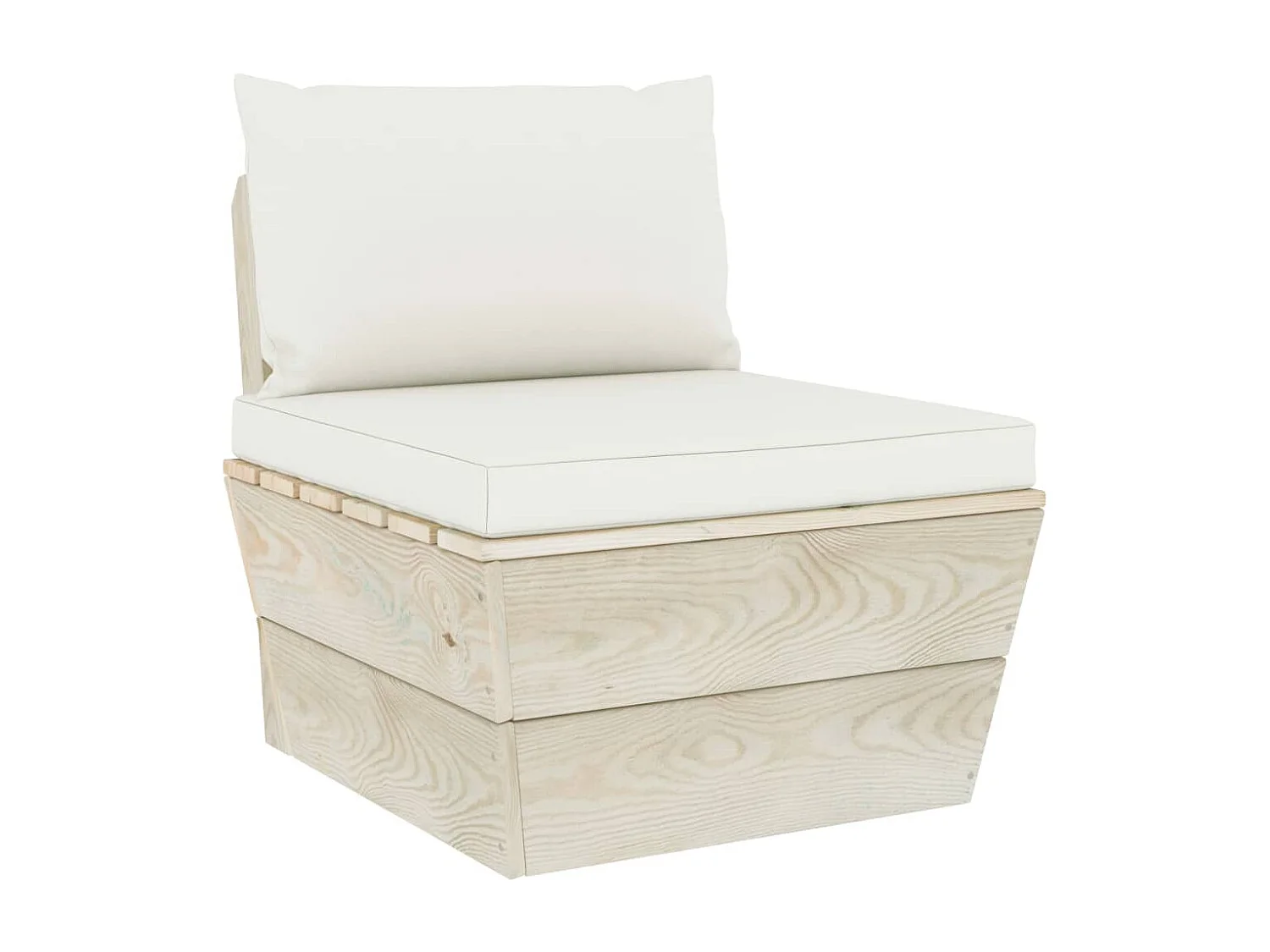 Set Divani da Giardino su Pallet 3 pz con Cuscini Legno Abete