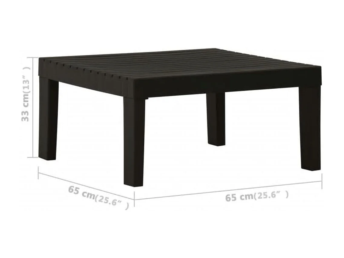 Salon de jardin 6 pcs avec coussins Plastique Gris