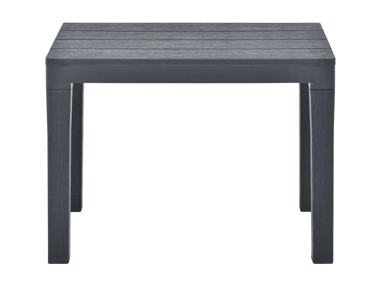 Table de jardin avec 2 bancs Plastique Anthracite